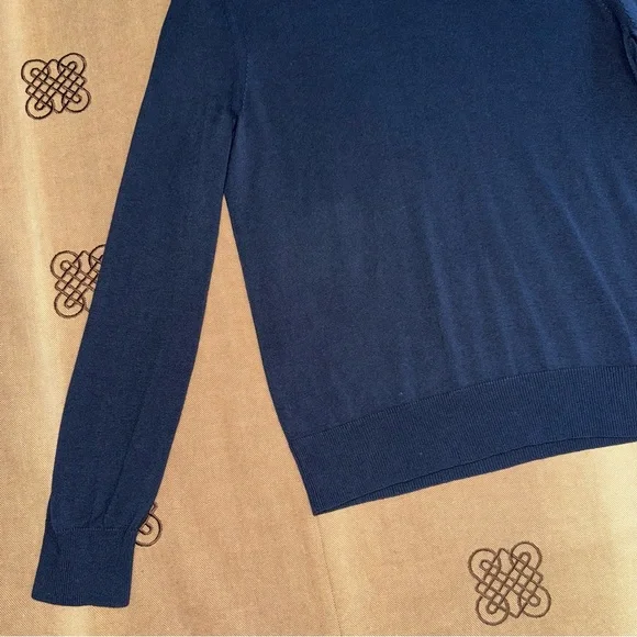 Banana Republic Mens Navy Blue Silk Cashmere V-Neck Sweater Size M - Picture 4 of 15